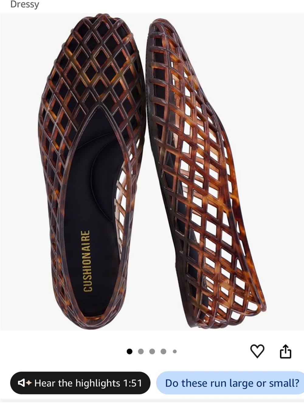 Cushionaire women Siesta Tortoise Clear Slip-On Sandals - Brown